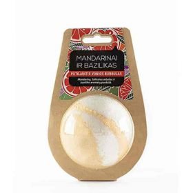 Handmade Natural Foaming Bath Bomb “Mandarin and Basil” 125g