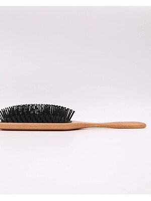 wood hair brush curved bristles