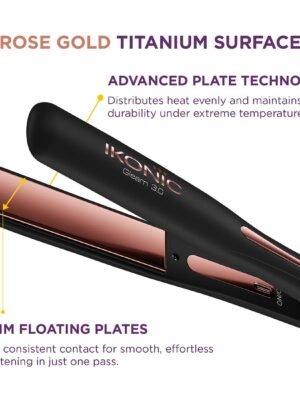 Ikonic gleam hair straightener 3.0 rose gold titanium