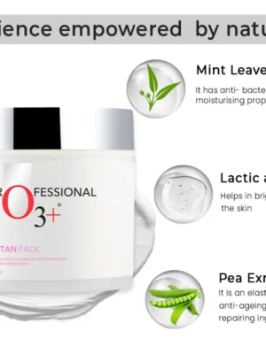 O3+ brightening facial cream D tan pack science