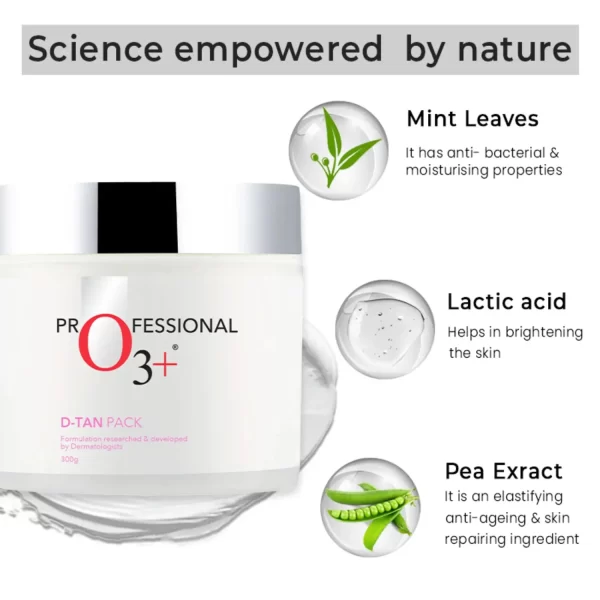 O3+ brightening facial cream D tan pack science