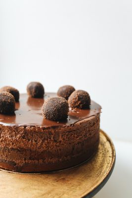 pure chocolate and dark chocolate cake