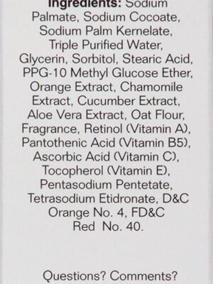 Basis plant based soap vitamin bar ingredients