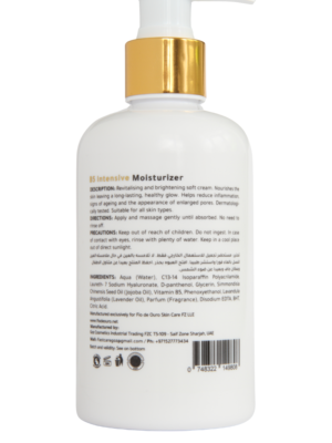 B5 vitamin cream back of bottle Fio de Ouro Skin Care