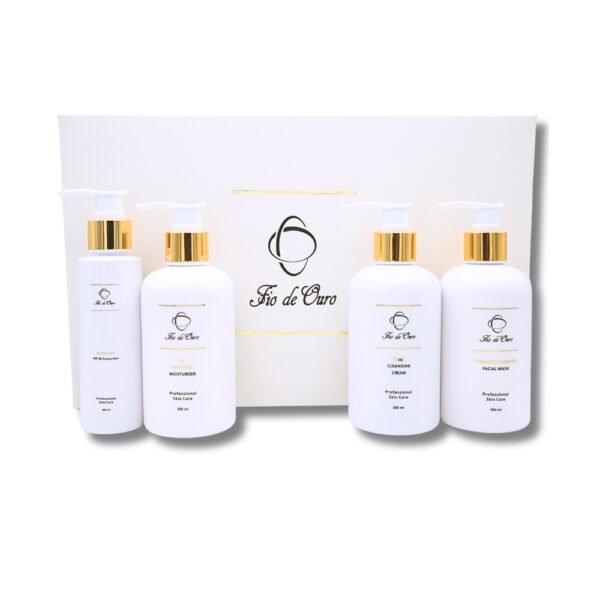 skin care gift set Fio de Ouro skin care box and bottles