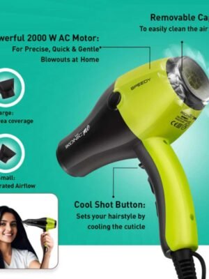 Best Budget hair Dryer Speedy hair Dryer green two nozzles