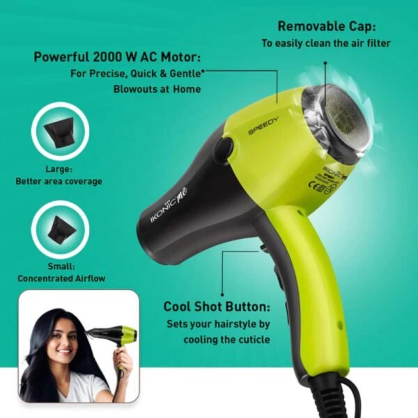 Best Budget hair Dryer Speedy hair Dryer green two nozzles