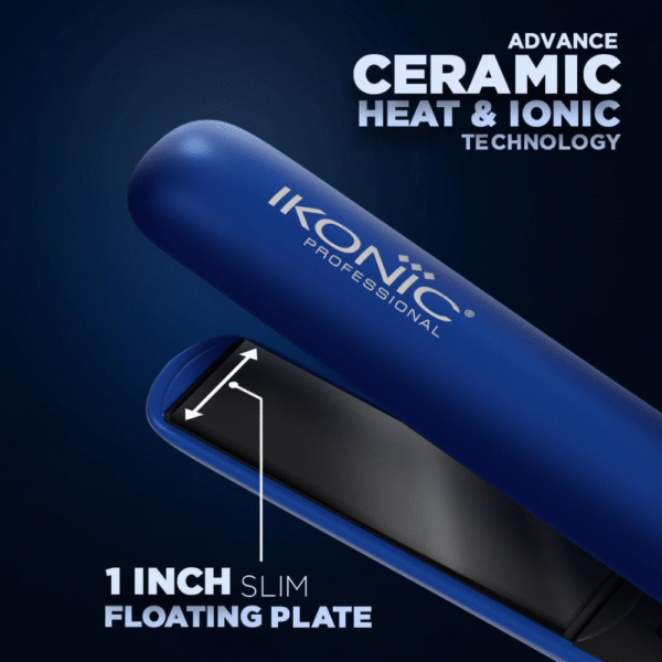 Ikonic S3+ Electric Hair Straightener (Blue & Black) floating plate