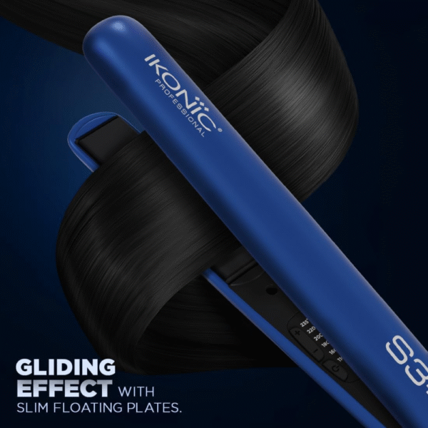 Ikonic S3+ Electric Hair Straightener (Blue & Black) gliding effect