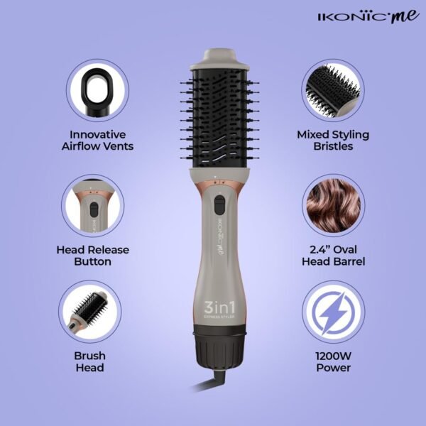 Ikonic 3 in 1 express hair styler attachments